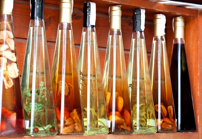 Colorful Liqueur And Vinegar Bottles