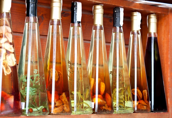 Colorful Liqueur And Vinegar Bottles