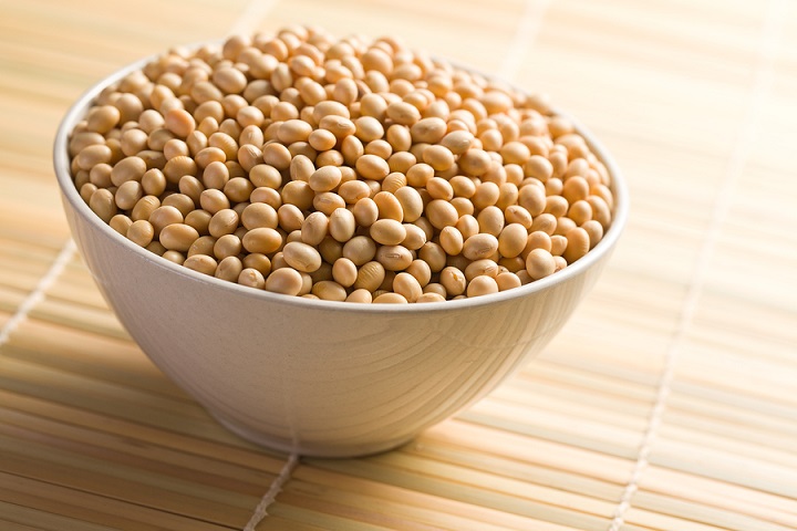 the soya beans in ceramic bowl